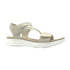 Walkable Beach Benni women's sandal in apricot with adjustable straps, side view