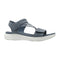 Walkable Beach Benni women's sandal in jeans blue with adjustable straps, side view