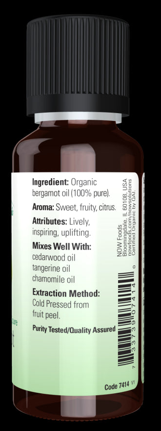 Image of NOW ORGANIC BERGAMOT OIL (Citrus Bergamia) ingredients