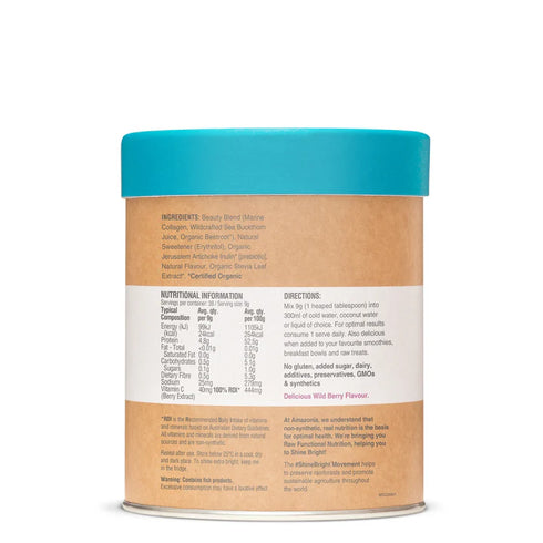 Image of Raw Beauty Collagen Glow Wild Berry directions