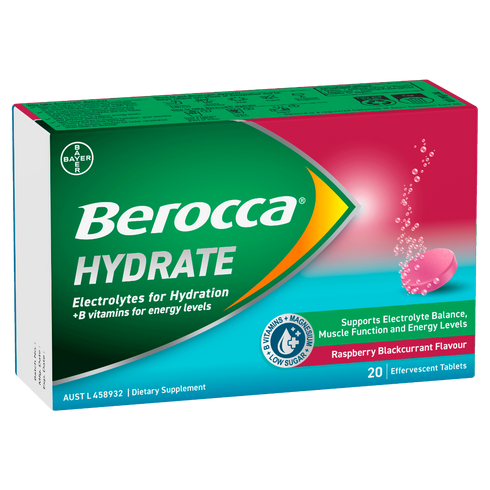 Berocca Hydrate Blackcurrant 20s-Bayer-Matakana Pharmacy