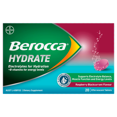 Berocca Hydrate Blackcurrant 20s-Bayer-Matakana Pharmacy