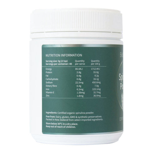 Certified Organic Spirulina Powder 200g-BioBalance-Matakana Pharmacy