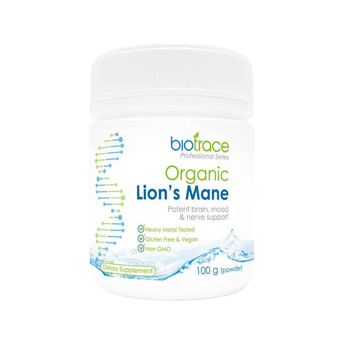 Organic Lions Mane Powder 100g-Biotrace-Matakana Pharmacy
