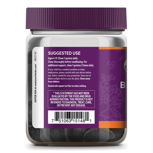 Image of GaiaKids Black Elderberry Kids Daily Gummies 40 gummies suggested use