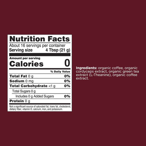 Image of Boost Organic High Caf Coffee supplement facts