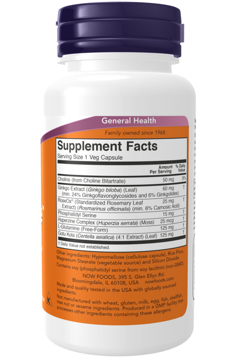 Image of Brain Elevate 60vcaps supplement facts