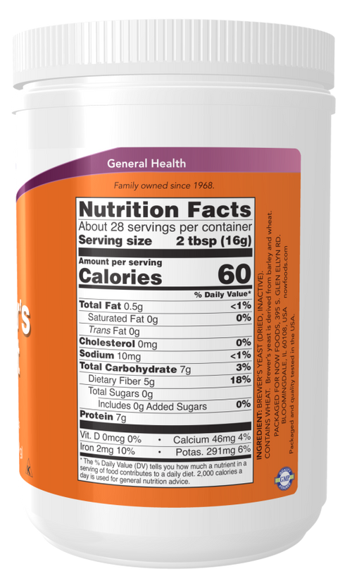 Image of Brewer's Yeast Debittered Powder 454g nutritional facts
