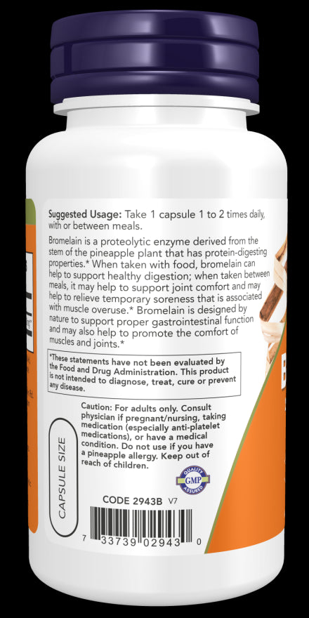 Image of Bromelain 500mg 60vcaps suggested usage