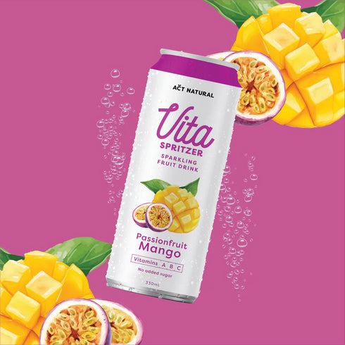 Vita Spritzer Passionfruit Mango Carton 12x330ml-Matakana Pharmacy