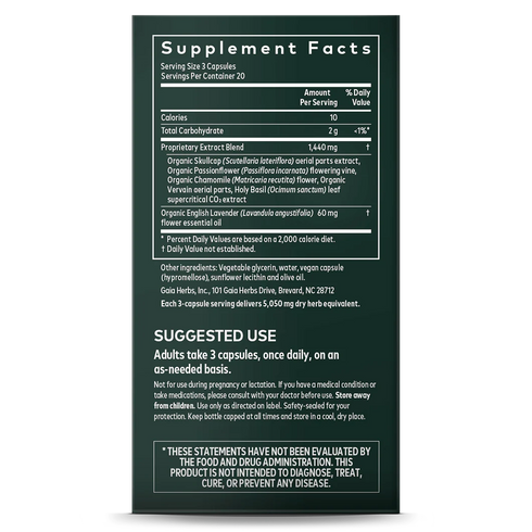 Image of Calm ASAP 30vcaps supplement facts