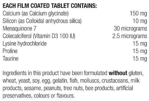 Image of Calcium Plus 90 tablets ingredients