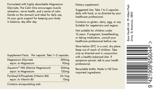 The Calm One 30 Capsules-Bare Health-Matakana Pharmacy