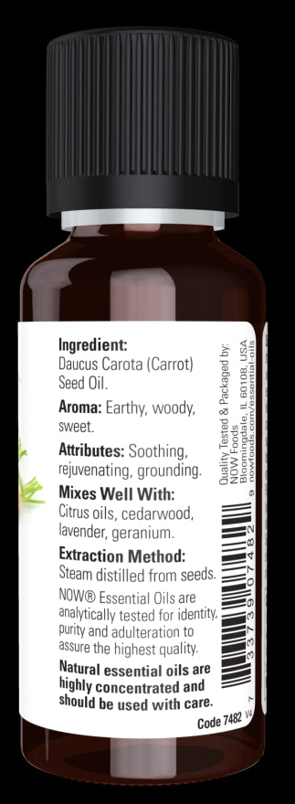 Image of NOW Pure CARROT SEED OIL (Daucus Carota) ingredients