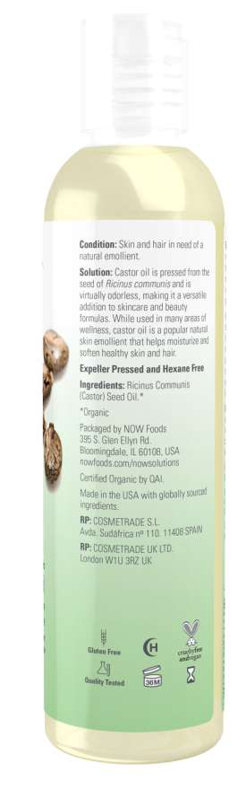 Image of Castor Oil, Certified Organic Liquid 237ml directions
