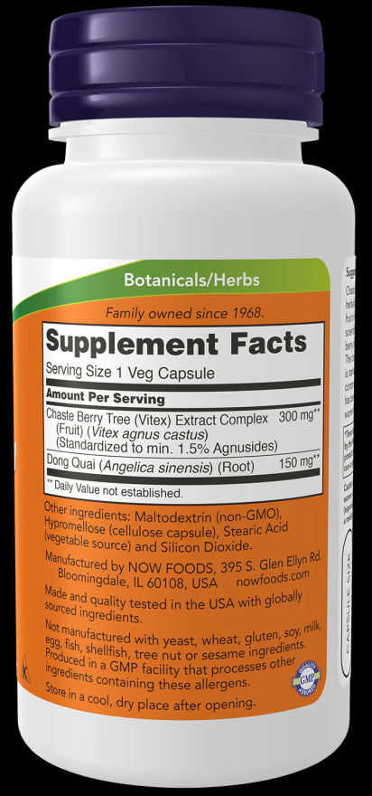 Image of Chaste Berry Vitex Extract 300mg 90vcaps supplement facts