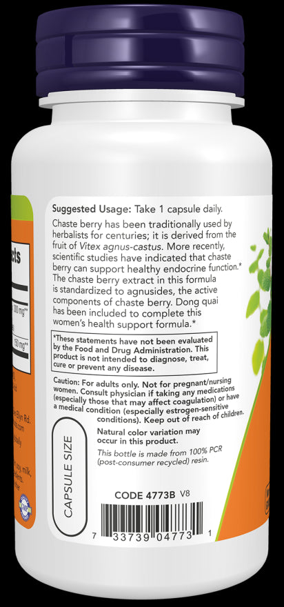 Image of Chaste Berry Vitex Extract 300mg 90vcaps suggested usage