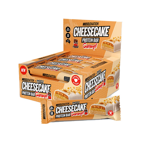 Cheesecake Protein Bar Caramel Box of 12 x 60g-MuscleNation-Matakana Pharmacy