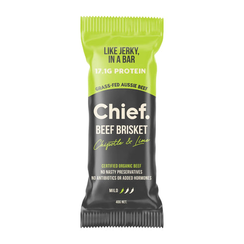 Chief Chipotle & Lime beef brisket bar 40g, front of pack