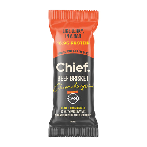 Chief Cheezeburger beef brisket bar 40g, front of pack