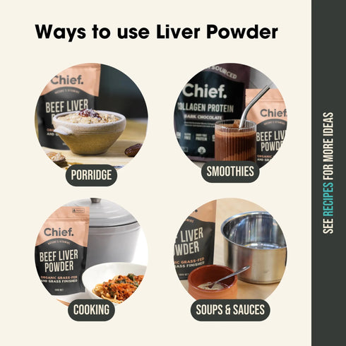 Ways to use Chief Beef Liver Powder: porridge, smoothies, cooking and soups
