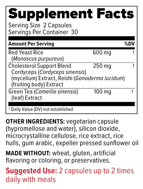 Image of Cholesterol Triple Care 60 caps supplement facts