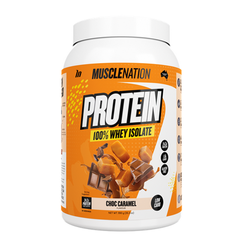 Protein 100% Whey Isolate Choc Caramel 990g-MuscleNation-Matakana Pharmacy