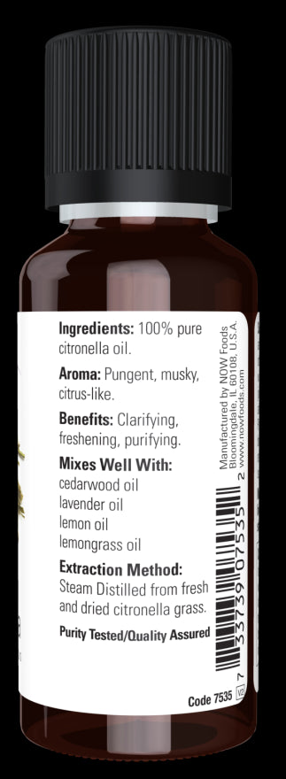 Image of NOW Pure CITRONELLA OIL (Cymbopogon Winterianus) ingredients
