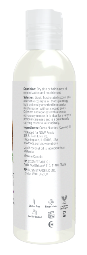 Image of Coconut Oil Liquid, Pure Fractionated (Facial Care Oil) 118ml ingredients