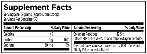 Image of Collagen Complete Powder 390g supplement facts