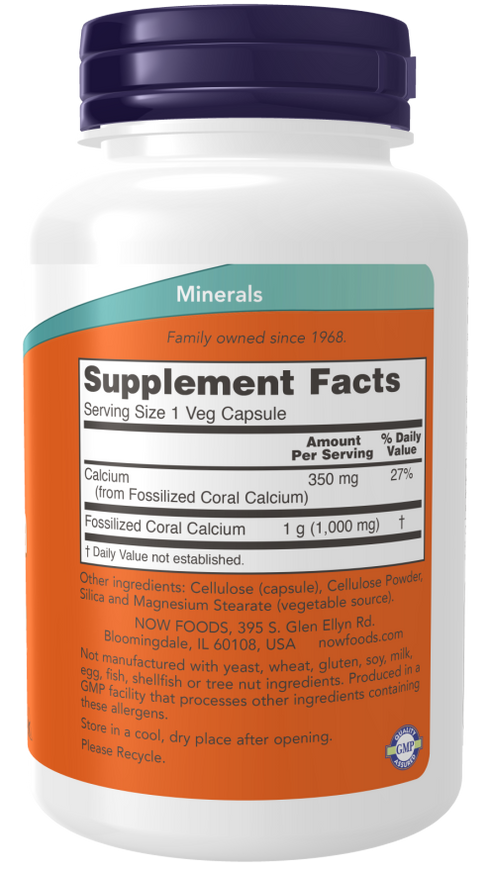 Image of Coral Calcium 1,000mg supplement facts