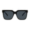 Wollumbin Currumbin women's sunglasses, black frame with smoke polarised lens, front