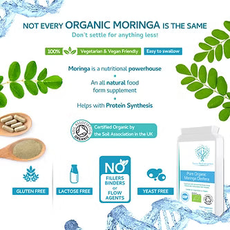 Organic Moringa Oleifera 120 Capsules