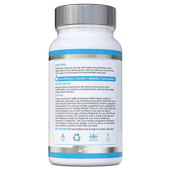 Supplement bottle with label on a white background