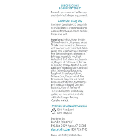 Image of Dentalcidin Toothpaste ingredients