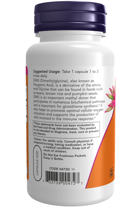 Image of DMG 125mg 100vcaps suggested usage