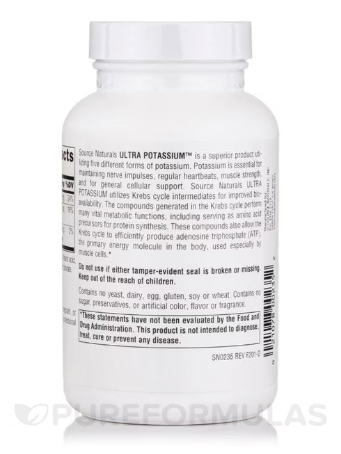 Ultra Potassium (99mg) 100t-Source Naturals-Matakana Pharmacy