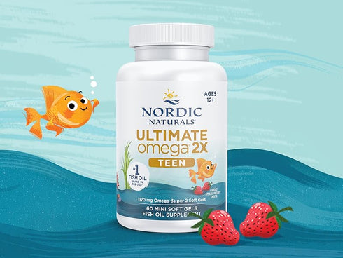 Ultimate Omega 2X TEEN - Strawberry 60 Soft Gel Caps-Nordic Naturals-Matakana Pharmacy