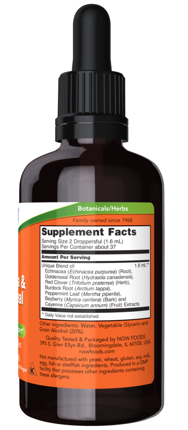 Image of Echinacea & Goldenseal Plus Liquid 59ml supplement facts