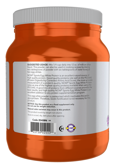 Image of Egg White Protein, Protein Powder 544g suggested usage