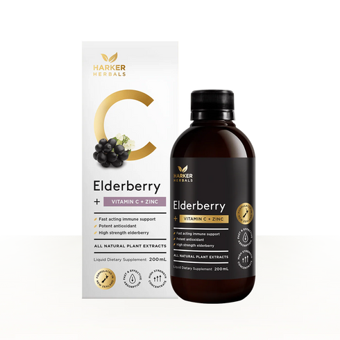 Elderberry + Vitamin C + Zinc 200ml-Harker Herbals-Matakana Pharmacy