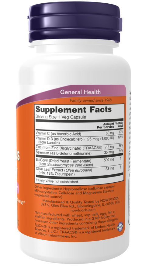Image of EpiCor Plus Immunity 60vcaps supplement facts