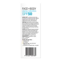 Image of INVISIBLE ZINC Face & Body 2Hr Water Resis. SPF50 150g back of box