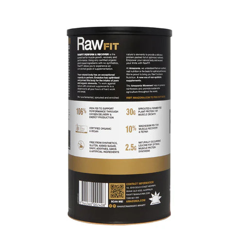 Image of RawFIT Perform & Recover Protein - Chocolate information