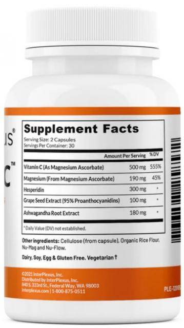 Image of Flavo PlexC 60 caps supplement facts