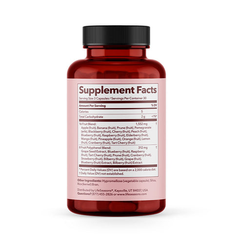 Image of Fruit Boost 90vcaps supplement facts
