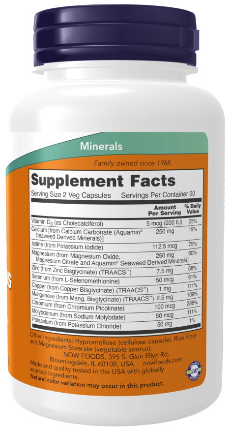 Image of Full Spectrum Minerals 120vcaps supplement facts