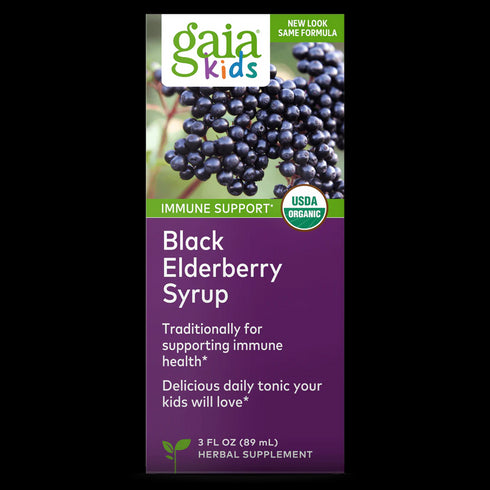 Image of GaiaKids Black Elderberry Syrup Kids Strength 89ml box