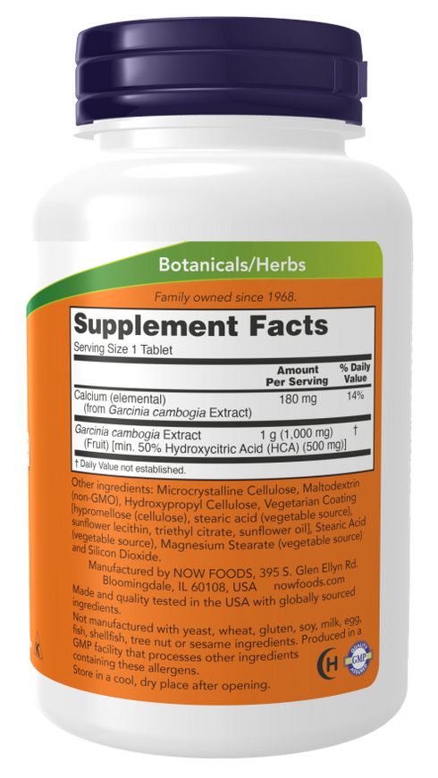 Image of Garcinia 1000mg 120tabs supplement facts