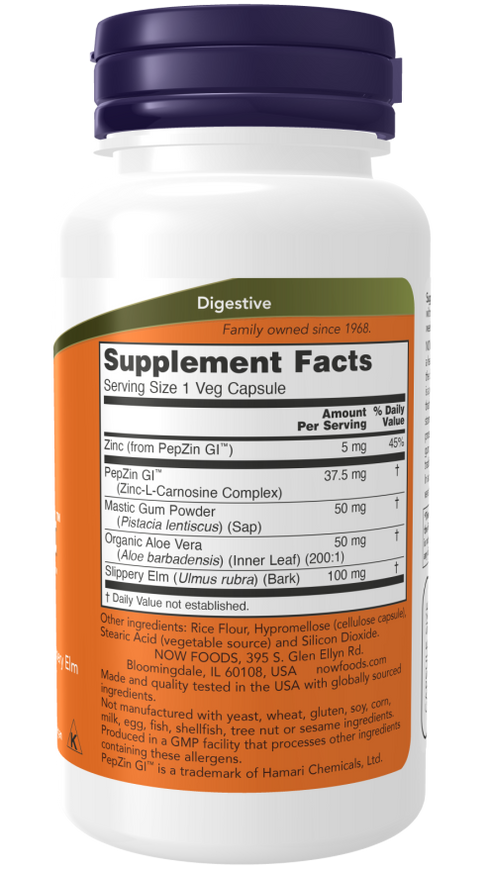 Image of Gastro Comfort with PepZin GI 60vcaps supplement facts